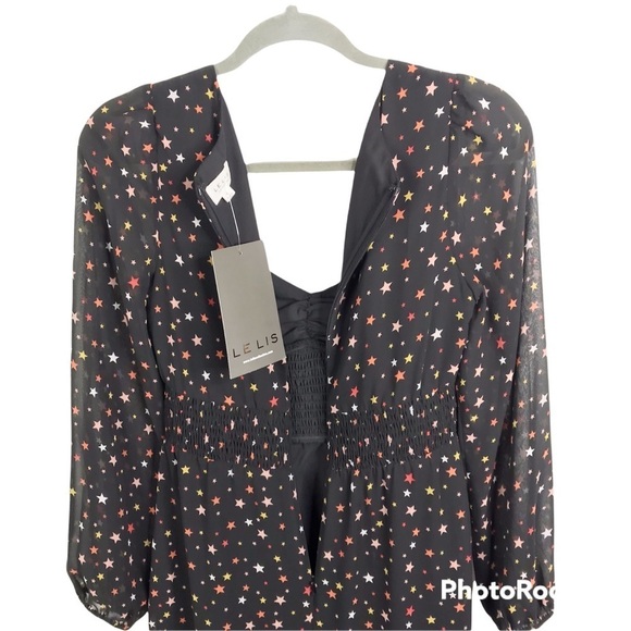 Le Lis Starry Nights black midi dress from Stitchfix size S NWT - Picture 8 of 10